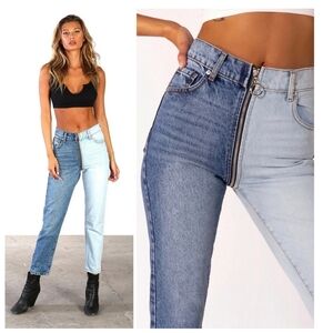 Revice Ying Yang Two Tone Jeans Baddie 80s Size 25 Grunge